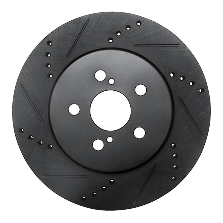 Dynamic Friction Co DFC Brake Rotor - Drilled and Slotted - Black 633-76155L
