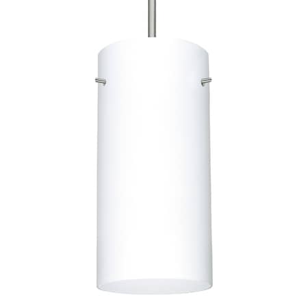 Besa Lighting Besa Stilo 12 Pendant, Opal Matte, Satin Nickel Finish, 1x 11W LED 1JT-412007-LED-SN