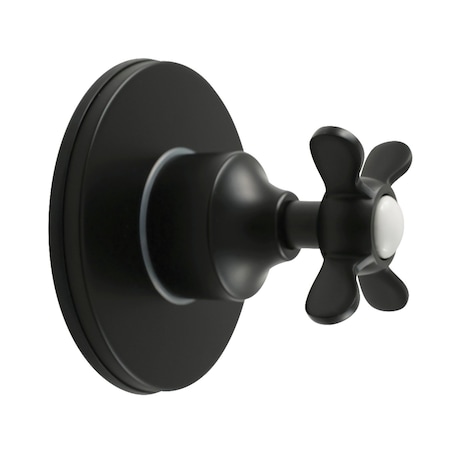 Kingston Brass Single-Handle Six-Way Diverter Valve with Round Trim Kit, Matte Black KS4030BEX