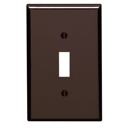 Ezgeneration Brown 1 Gang Plastic Toggle Wall Plate EZ1489381