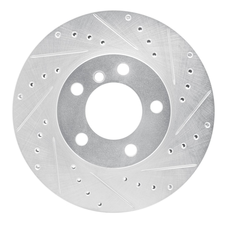 Dynamic Friction Co DFC Brake Rotor - Drilled and Slotted - Silver 631-32009R