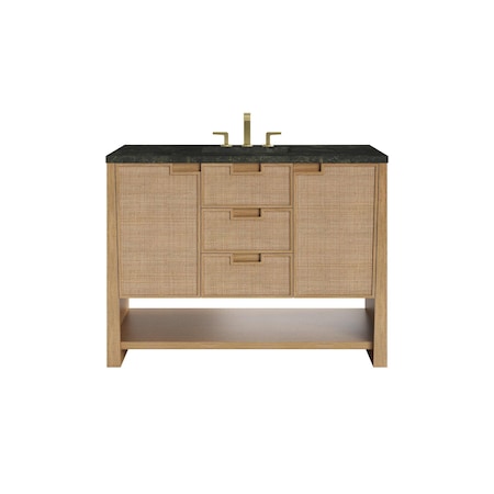James Martin Vanities Solene 48" Single Vanity, Seaside Oak, w/ 3 CM Phantome Eclos Top D225-V48-SSO-3PHT