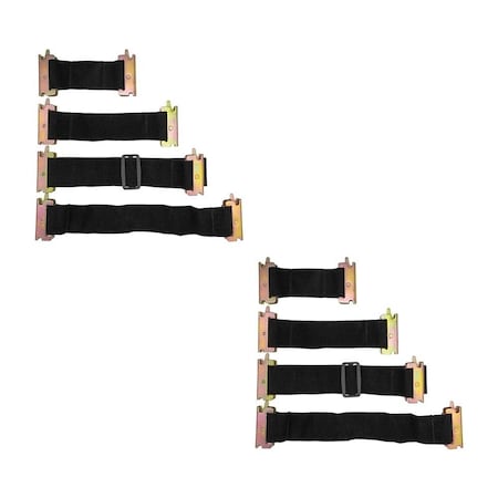 Mytee Products 8Pcs E-Track Bungee Tie-Down Straps 2in Black Bungee Straps E-Track Accessories, 2PK ETK-BUNGEE-STD2x2