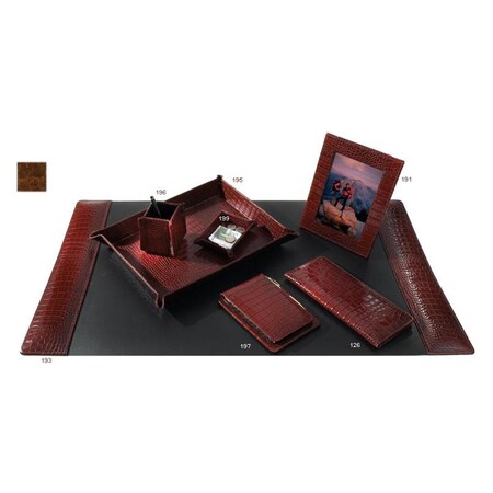Fixturesfirst Leather Letter Tray - Cognac FI2645407