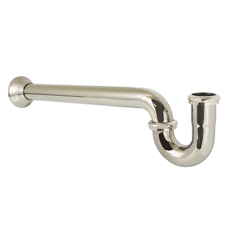 Kingston Brass 1-1/2 in. P-Trap with Bell Flange, 19 in. Length, 18 Gauge, Polished Nickel CC5126
