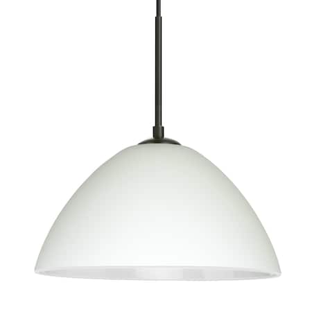 Besa Lighting Besa Tessa Pendant, White, Black Finish, 1x 9W LED 1JT-420107-LED-BK