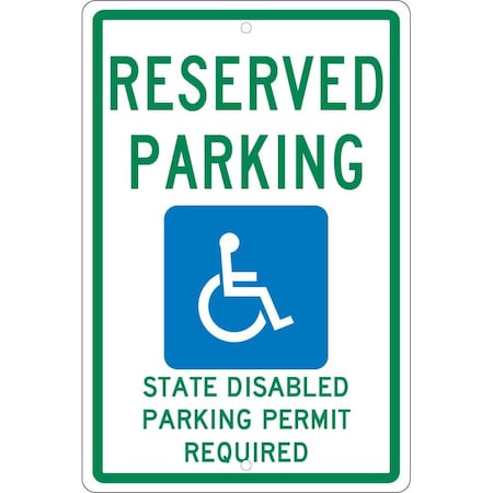 Nmc State Handicapped Reserved Parking Washington Sign, TMS341H TMS341H