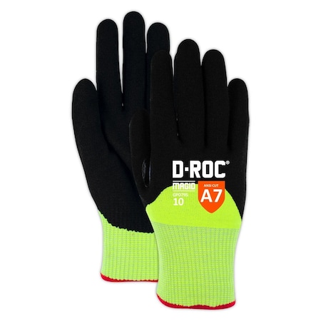 Magid D-ROC Hyperon 13-Gauge Double-Dipped Three-Quarter NitriX Grip Coated Glove, Cut Level A7, size 8 GPD7958