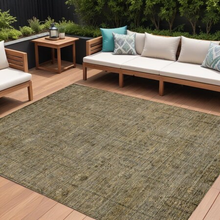 Homeroots 10' X 14' Brown And Beige Southwestern Washable Indoor Outdoor Area Rug 587037