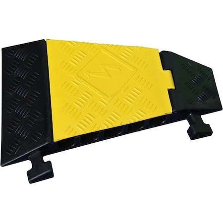 Kable Kontrol Cable Protector Left Turn, 5 Channel, Polyurethane/Rubber, Black, Yellow CP9899-LT