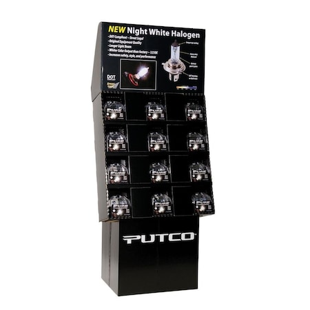 Putco Bulbs, Night White Halogen Bulb Floor Display; With Cardboard Stand And 230900