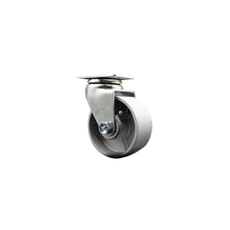 Service Caster 4 Inch Semi Steel Cast Iron Wheel Swivel Caster with Roller Bearing SCC SCC-20S420-SSR