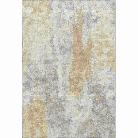 Homeroots 8' X 10' Midnight Ivory And Beige Abstract Washable Indoor Outdoor Area Rug 643616