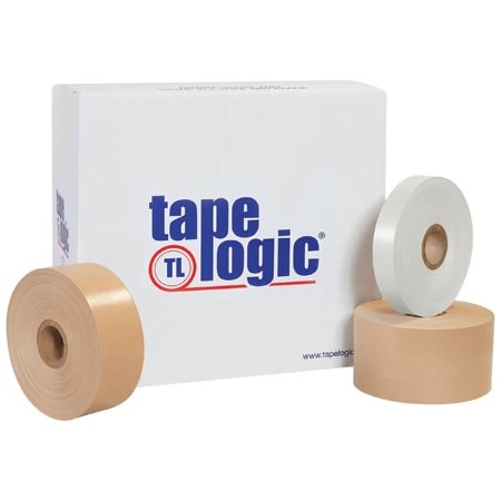 Tape Logic 3'' x 600' Kraft Tape Logic #6000 Non Reinforced Water Activated Tape, 10PK T36000