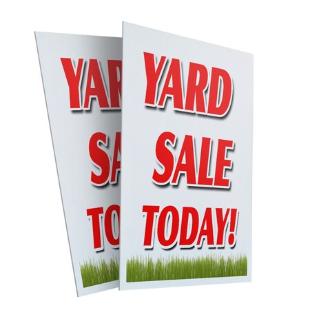 Signmission Yard Sale Today, Plastic Signs Only 24 Inch x 36 Inch, Corrugated Plastic, 2PK CSB-2436-2PACK-Yard Sale Today
