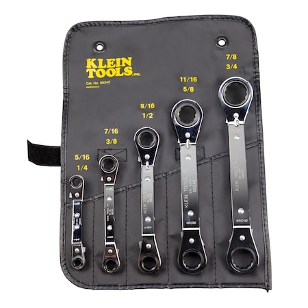 Klein Tools Reversible Ratcheting Box Wrench Set, 5-Piece 68245