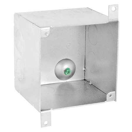 Southwire Electrical Box, 50 cu in, Square Box Type, 4 Gangs, Steel, Square Shape 52181-1-SPKR