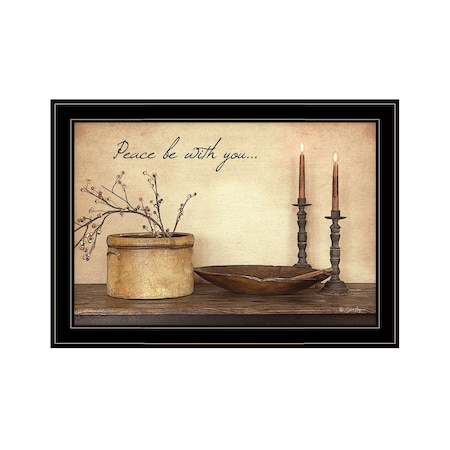 Homeroots Peace Be with You Black Framed Print Wall Art 415956