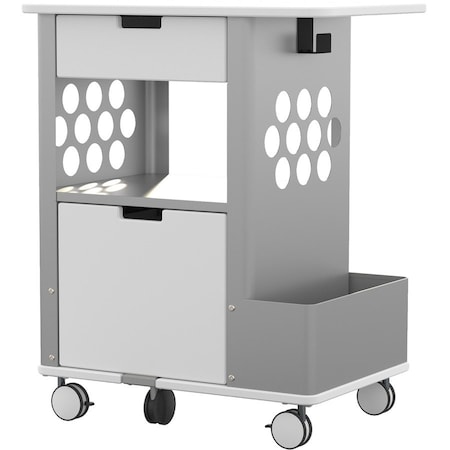Safco Focal Rolling, Storage Cart, Steel, 1 Shelves, 28" L, 20" W, 33-1/2" H 5202WH