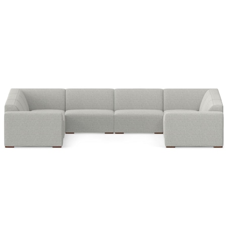 Homeroots 144in Gray Fabric Modular Wood Sofa 641868