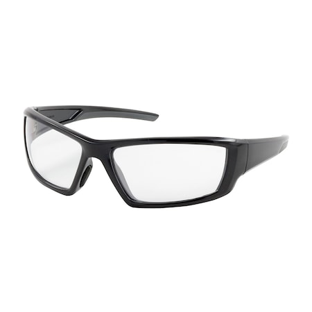 Bouton Optical Full Frame Safety Glasses with Black Frame, Clear Lens and Anti-Scratch / Anti-Fog Coating 250-47-0020