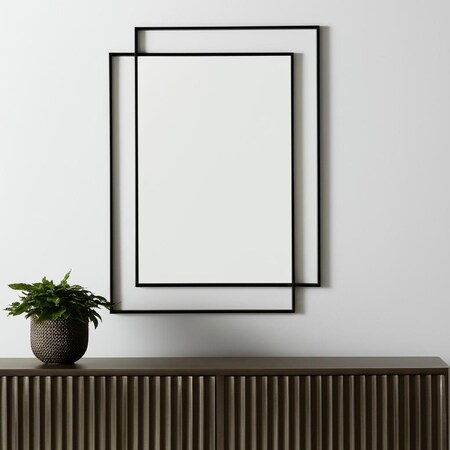 Homeroots 43" Gray Metal Accent Mirror 607285