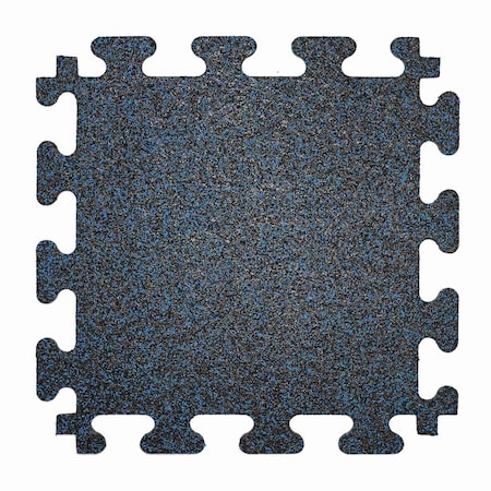 Southern Oaks 18in x 18in Black Rubber Tiles & Edges with Blue Flake 49232
