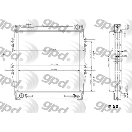 Global Parts Distributors Radiator 50C