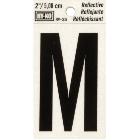 Hy-Ko Vinyl 2'' Reflective Adhesive Letter M RV-25/M