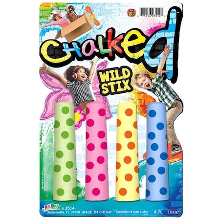 Ja-Ru Color Wrapz Sidewalk Chalk Assorted, 4PK 3522