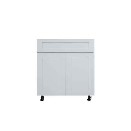 Cambridge Everest 36 in. W x 24 in. D x 34.5 in. H Ready to Assemble Shaker Sink Base Kitchen Cabinet in White SA-SB36-SW-KIT