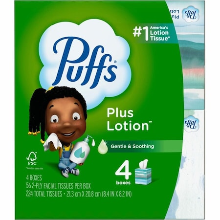 Puffs Plus Lotion Facial Tissues, White, 4PK PGC34899