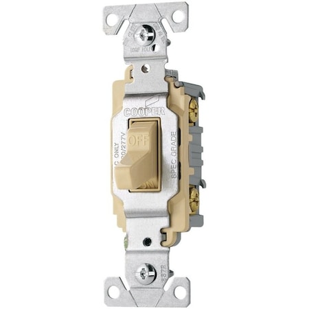 Eaton Wiring Devices Toggle Switch, 20 A, 120/277 V, Screw Terminal, Nylon Housing Material, Ivory CS220V