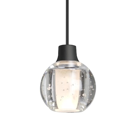 Besa Lighting Besa Boca 3 Pendant, Clear Bubble, Black Finish, 1x 3W LED 1XT-BOCA3BB-LED-BK