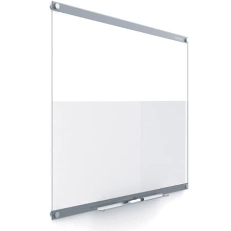 Quartet Dry Erase Board, Glass, 36 in, 48 in, No Frame Frame, White, Gloss GI4836
