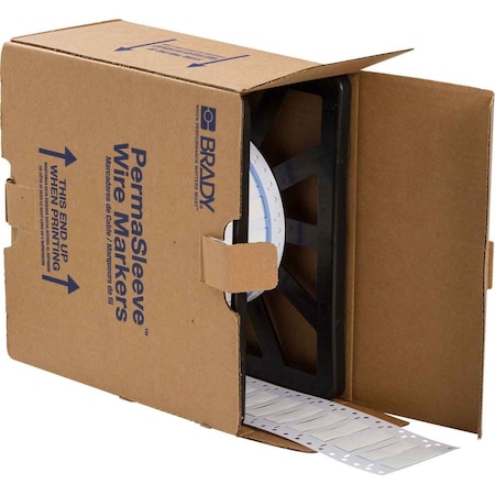 Brady Low Smoke Zero Halogen Double Sided PermaSleeve Heat Shrink Tubing, 0.375 in. Dia x 1 in. W, White 2LSZH-375-2-WT-2