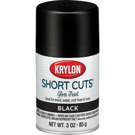 Krylon Short Cuts 3 Oz. High-Gloss Enamel Spray Paint Black SCS-054