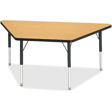Jonti-Craft Berries Trapezoid Activity Tables, 30 in. x 60 in., E-height, Oak/Black/Black 6443JCE210