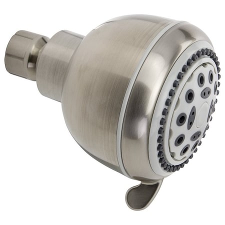 Stylewise Shower Head, Round, 1.8 gpm, 5 -Spray Function, Brushed Nickel, 3.35 in Dia K701BN