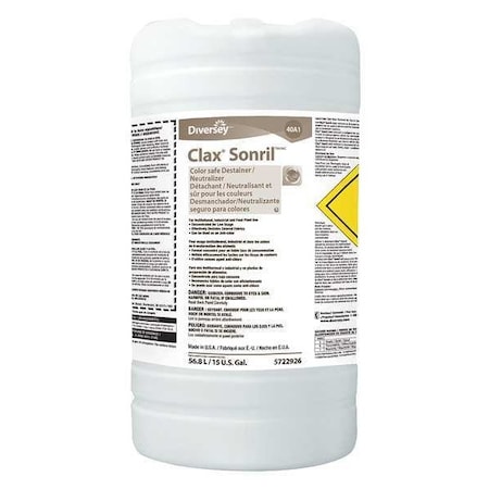 Diversey Laundry Stain Remover, Drum, 15 gal 95722926