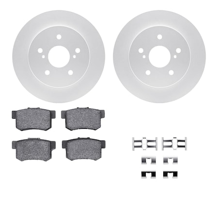 Dynamic Friction Co DFC GEOSPEC Coated Rotors with 5000 Brake Pads - Ceramic and Hardware 4512-01013