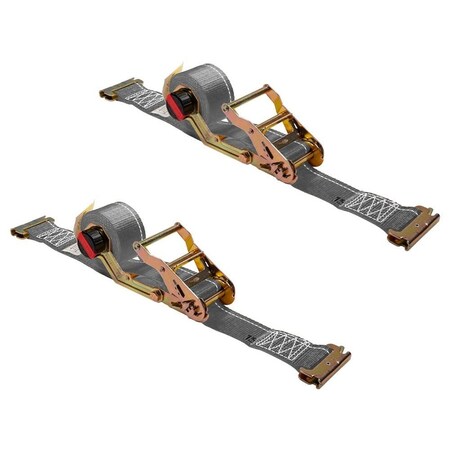 Mytee Products 2PK 2'x16ft E-Track Ratchet Tie-Down Straps w/Manual Rocker Winder 4500lbs BS, 2PK ETK-RS216RWx2