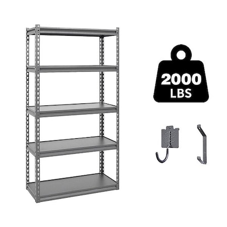 Zoro Select General Purpose Boltless Metal Shelving ATB-D30-12-60-5B