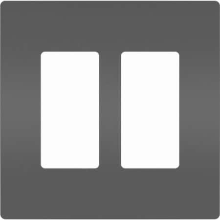 Legrand radiant RWP262BK Wallplate, 4.94 in L, 4.96 in W, 2 -Gang, Polycarbonate, Black RWP262BKCC6