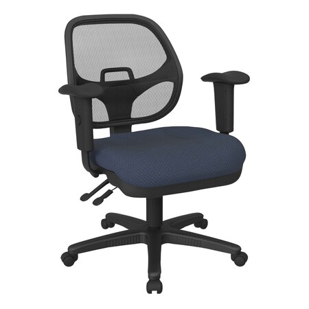 Office Star Products Ergonomic Task Chair with ProGrid Back, Interlink Ink Blue 29024-104