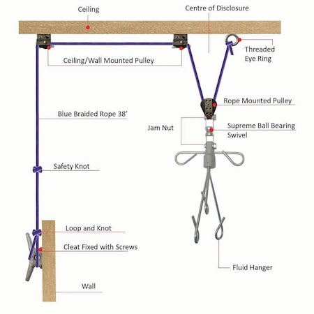 Jorgensen Laboratories IV Fluid Hanger w/Pulley System J0400S