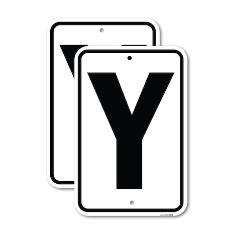 Signmission Sign with Letter Y, 18'' X 24'' 2 Signs, Heavy Gauge Aluminum, 2PK A-1824-2PACK-22916