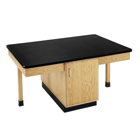 Diversified Spaces 4 Station Table, Red Oak, Wood Surface, 66" W 2301K