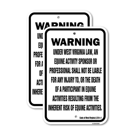 Signmission West Virginia Equine, 12'' X 18'' 2 Signs, Heavy Gauge Aluminum, 2PK A-1218-2PACK-25136
