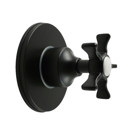 Kingston Brass Single-Handle Three-Way Diverter Valve with Round Trim Kit, Matte Black KS3030NX